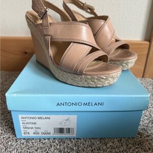 ANTONIO MELANI Misha Tan Wedge Sandals